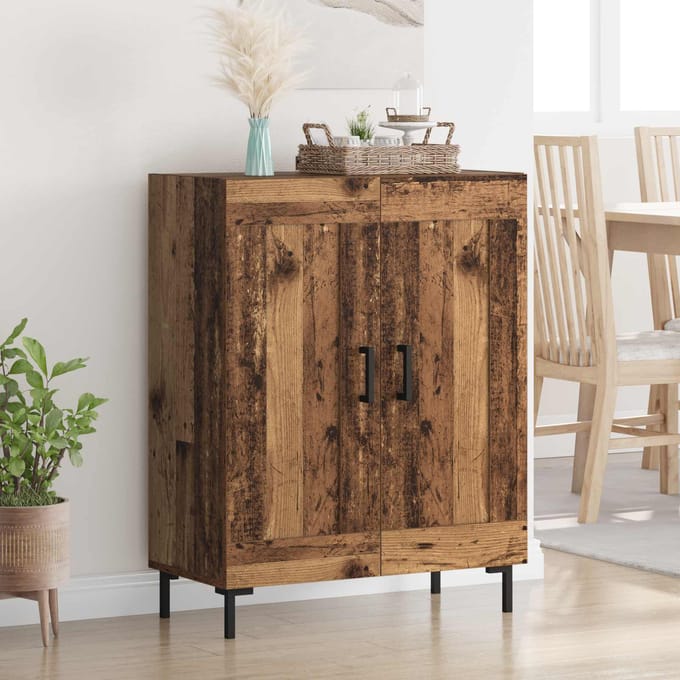 vidaXL Dressoir Oud Hout 69,5 x 34 x 90 cm Gemonteerd hout en ijzer
