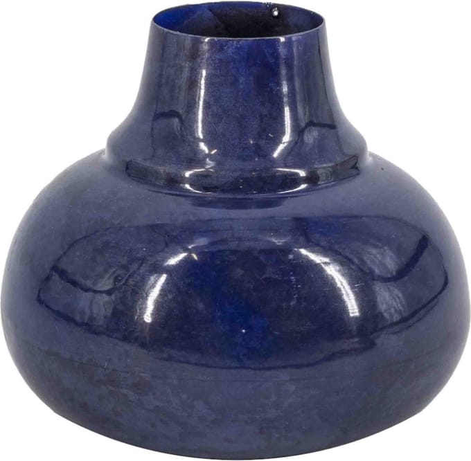 HomeBound by KY | Metalen vaas kobalt blauw | bloemenvaas