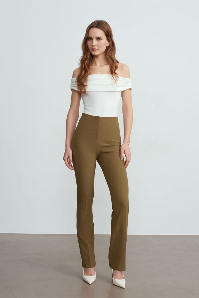Vrouwen Recht Gesneden Crepe Broek