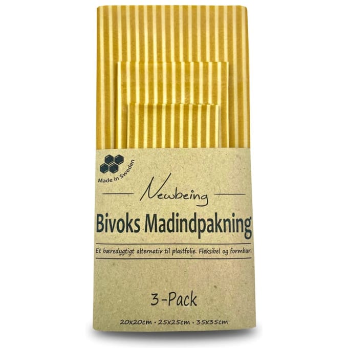 Newbeing Beeswax Food Wrap Yellow 3 st
