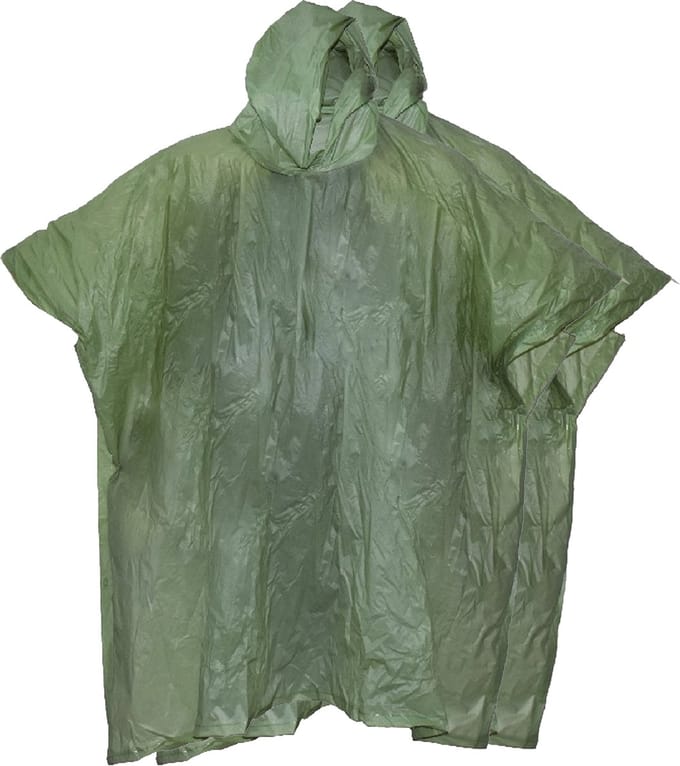 Benson Regenponcho met capuchon - 2x - groen - herbruikbaar - PVC