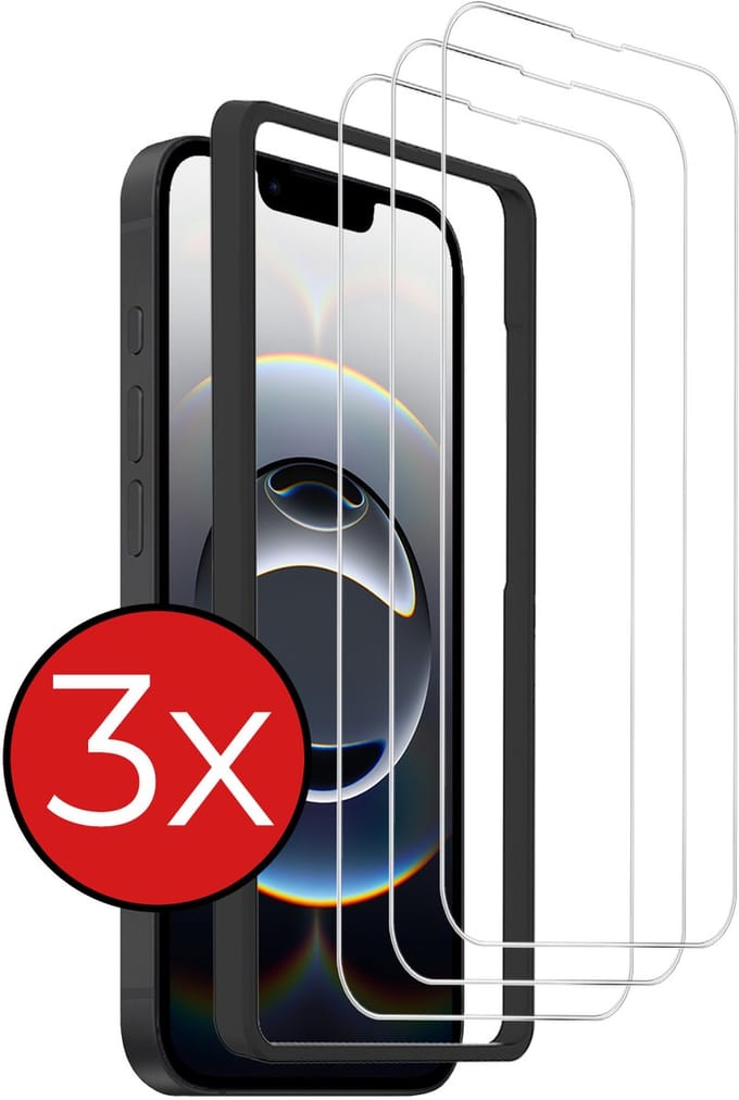 Screenprotector - 3 Stuks - Geschikt voor Apple iPhone 16e / 17e - Met Installatie Frame - Beschermglas - Gehard Glas - Tempered Glass - Screen Protector