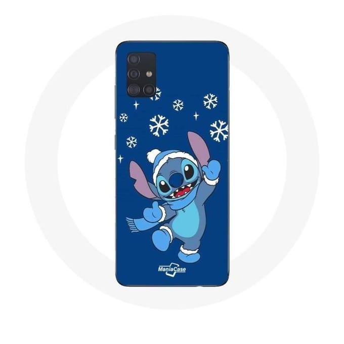 Coque - Maniacase - Samsung Galaxy A51 - Stitch neige Noël - Souple - Protection bleu