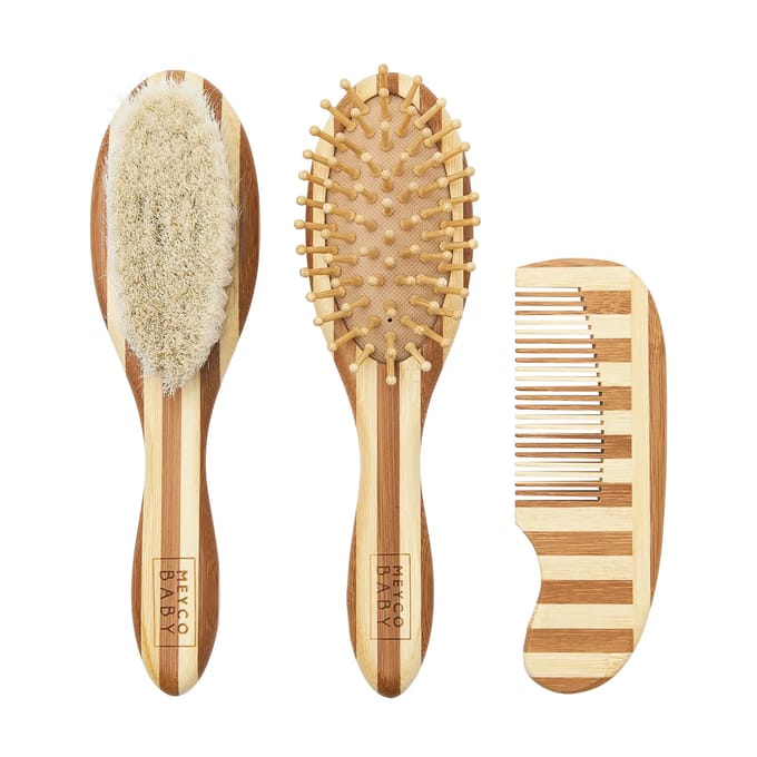 Meyco Baby Stripe Kapset - Bamboe - Natural/Walnut - 3-delig