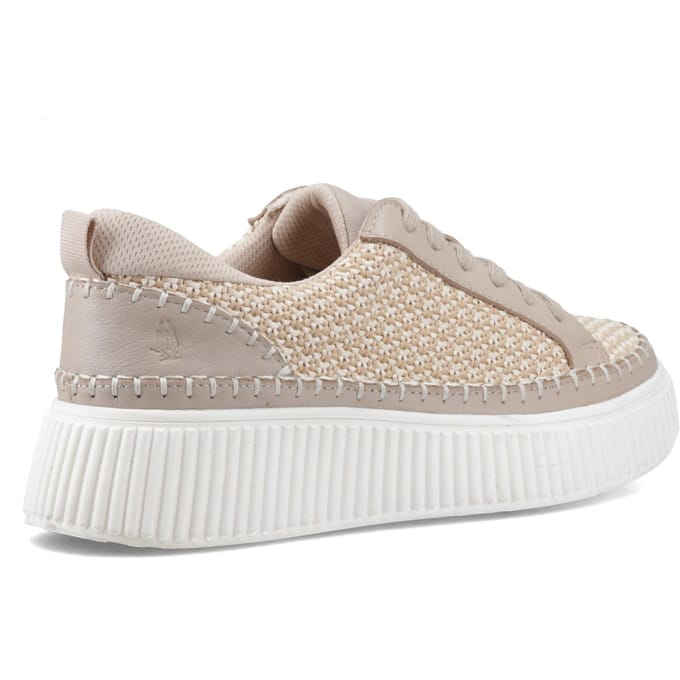 Hush Puppies Haisley Geweven Textiel Dames Taupe Standaard Sneakers