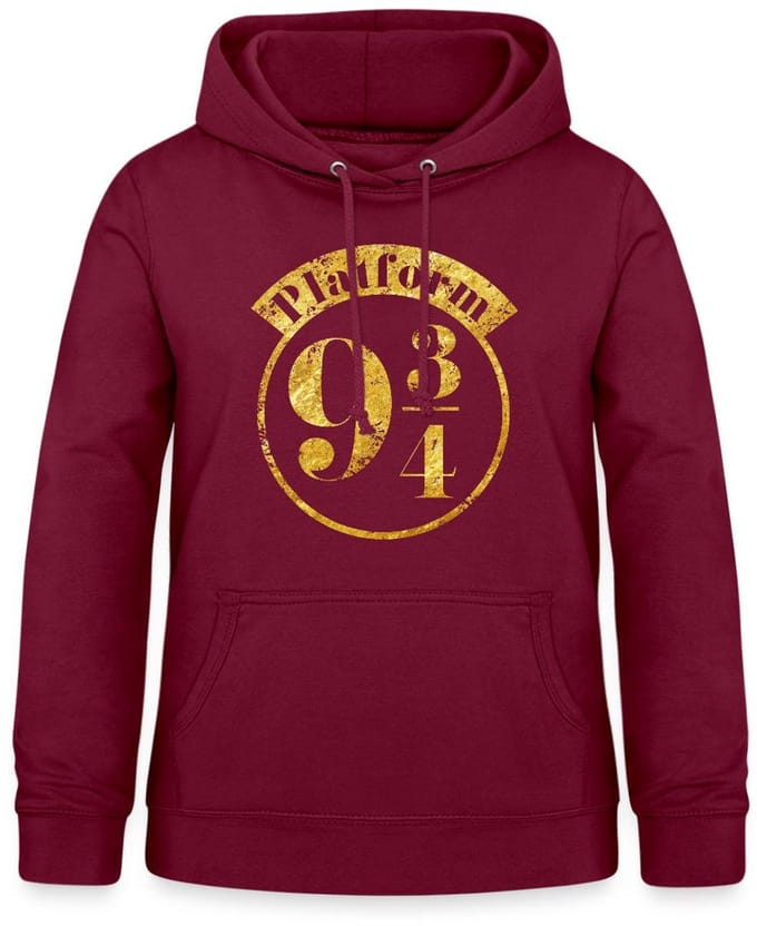Harry Potter Perron 9 3/4 Faux Gouden Textuur Hoodie Dames