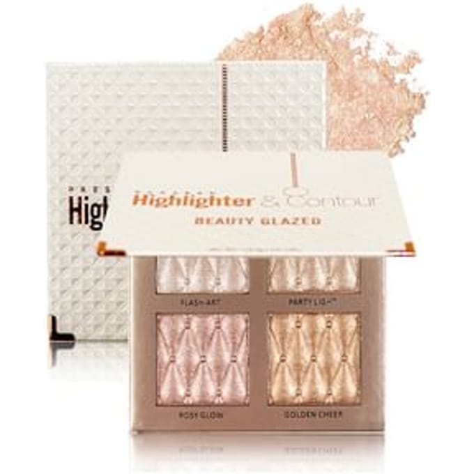BEAUTY GLAZED - 4 Colours Pearl Highlighter Palette 4 Colours Palette (4 x 4.5g)