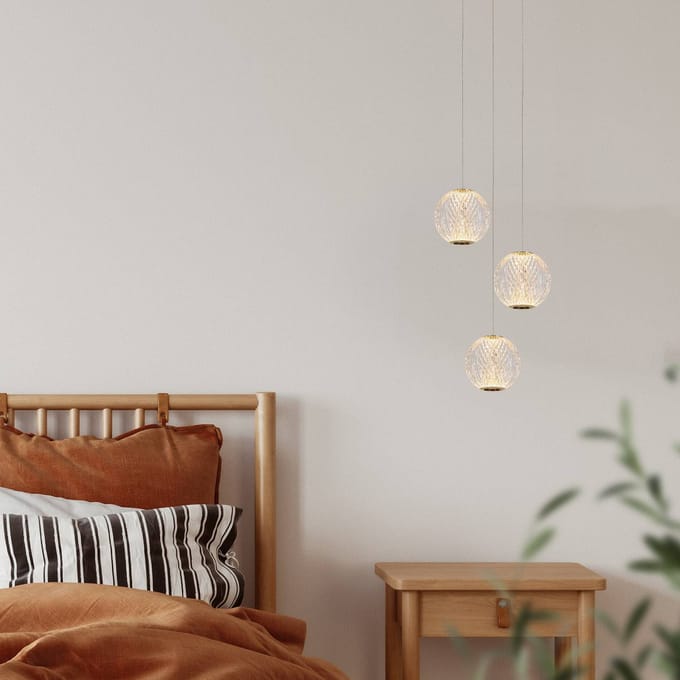 Lucide CINTRA - Hanglamp - Ø 25 cm - LED Dimbaar - 3x4,7W 2700K - Transparant