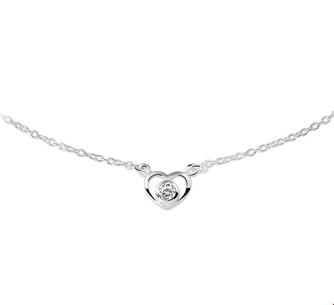 Zilveren Collier hart en zirkonia 1 1018718