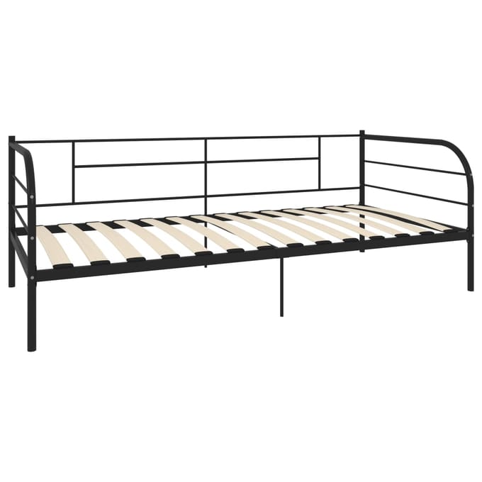 vidaXL - Bedbank - metaal - zwart - 90x200 - cm