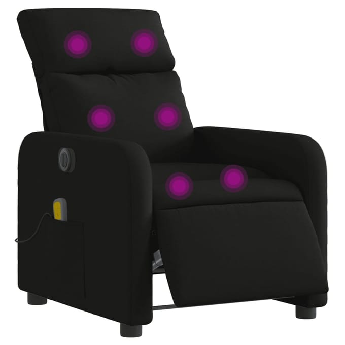 vidaXL - Massagestoel - elektrisch - verstelbaar - stof - zwart