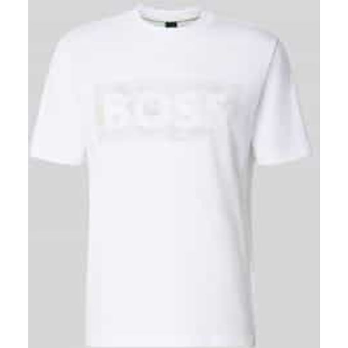 regular fit T-shirt van katoenmix model 'TS_GLOBE LOGOPATTERN'