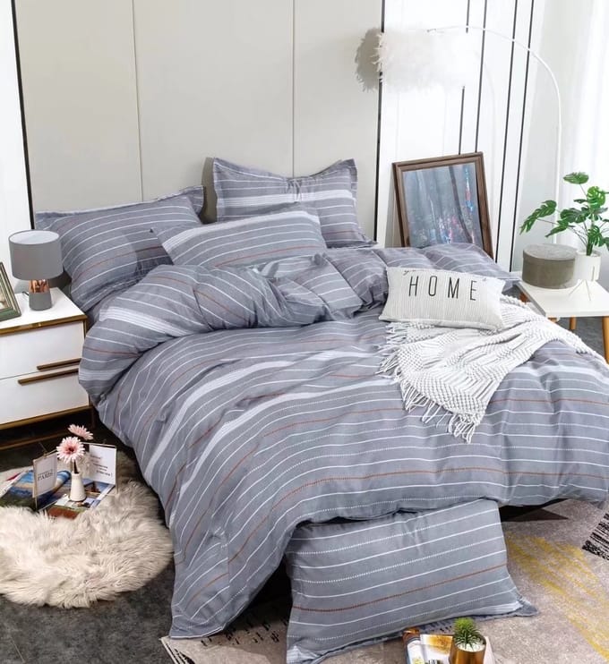 Dekbedovertrek - Micropercal - Soepel & Zacht - 240 x 220 cm - Grey Stripes