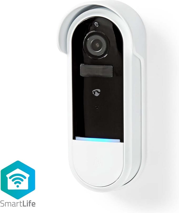 Nedis SmartLife Videodeurbel – Batterij / Transformator - Full HD 1080p - IP54 - Bewegingssensor & Nachtzicht - Wit