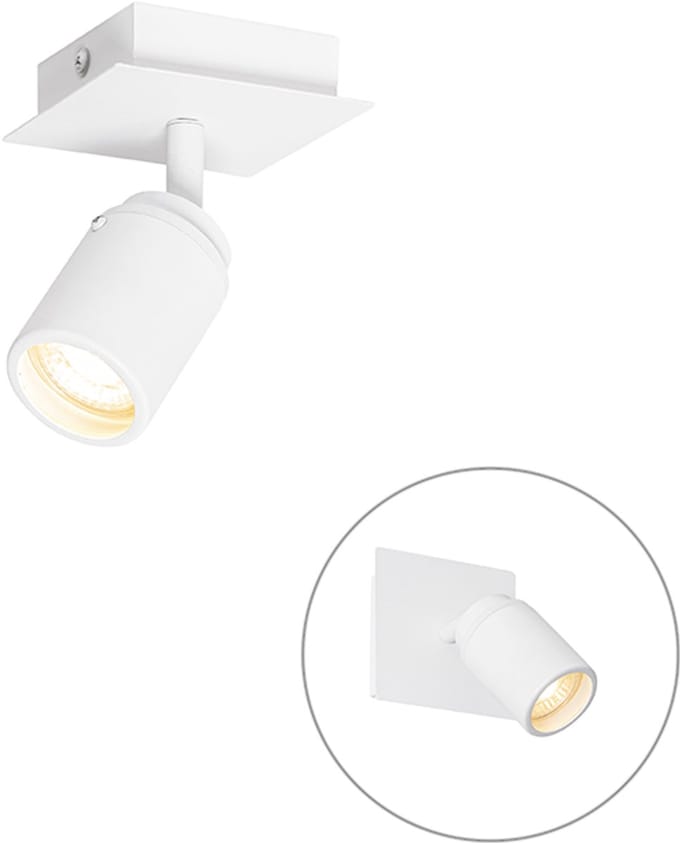QAZQA ducha - Moderne Plafondlamp en wandlamp voor badkamer - 1 lichts - L 10 cm - Wit -