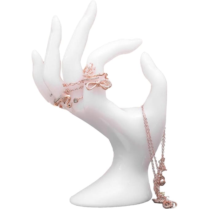 Porte-bagues Support pour main Forme OK Élégant Présentoir à bijoux pour la maison et les bijouteries de détail blanc