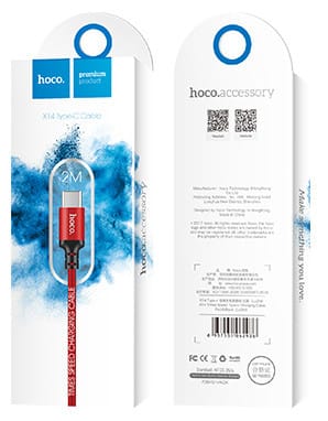 Hoco USB kabel naar USB-C rood - 2 m
