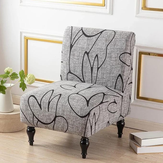 Housse de Fauteuil Extensible Sans Manches Housse de Canapé Simple Large Élastique Imprimée Housse de Canapé Housse de Siège Protecteur Décoration d'Hôtel Maison gray