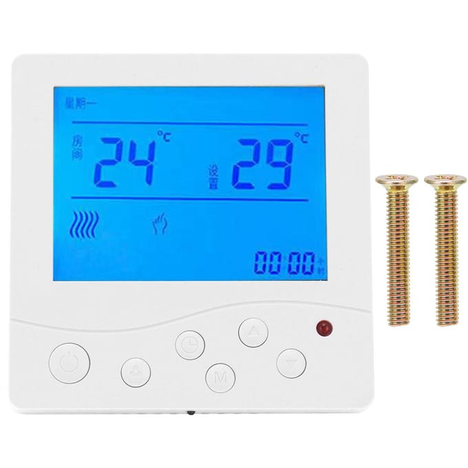 Fancoil Centrale Airconditioning Thermostaat Intelligente LCD Temperatuurregelaar Thermostaatschakelaar blue