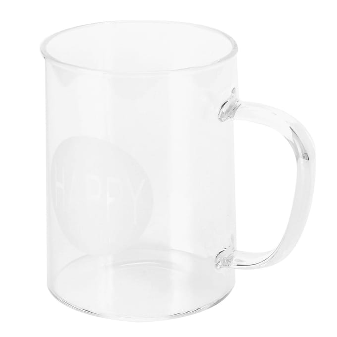 350ml Koffiekop Transparante Mok van Hoog Borosilicaatglas met Handvat voor Melk Thee Drank white