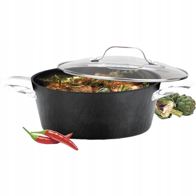 Maestro Rock Stone Pan met Deksel - 28 cm