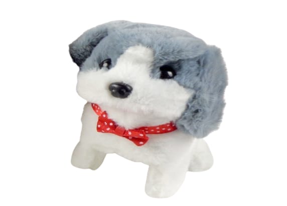 Hondje dat springt en blaft - Grijs Elektroniche knuffels Interactieve knuffels