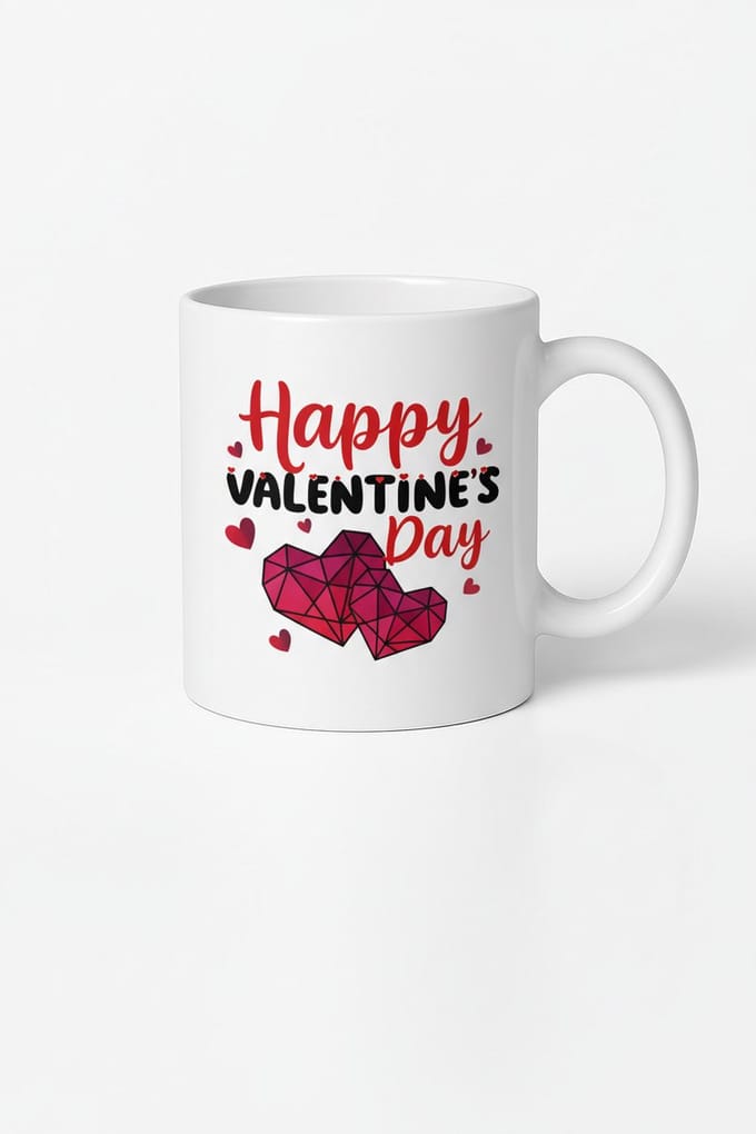Happy Valentine's Day Mok met Rode Harten - Valentijnscadeau