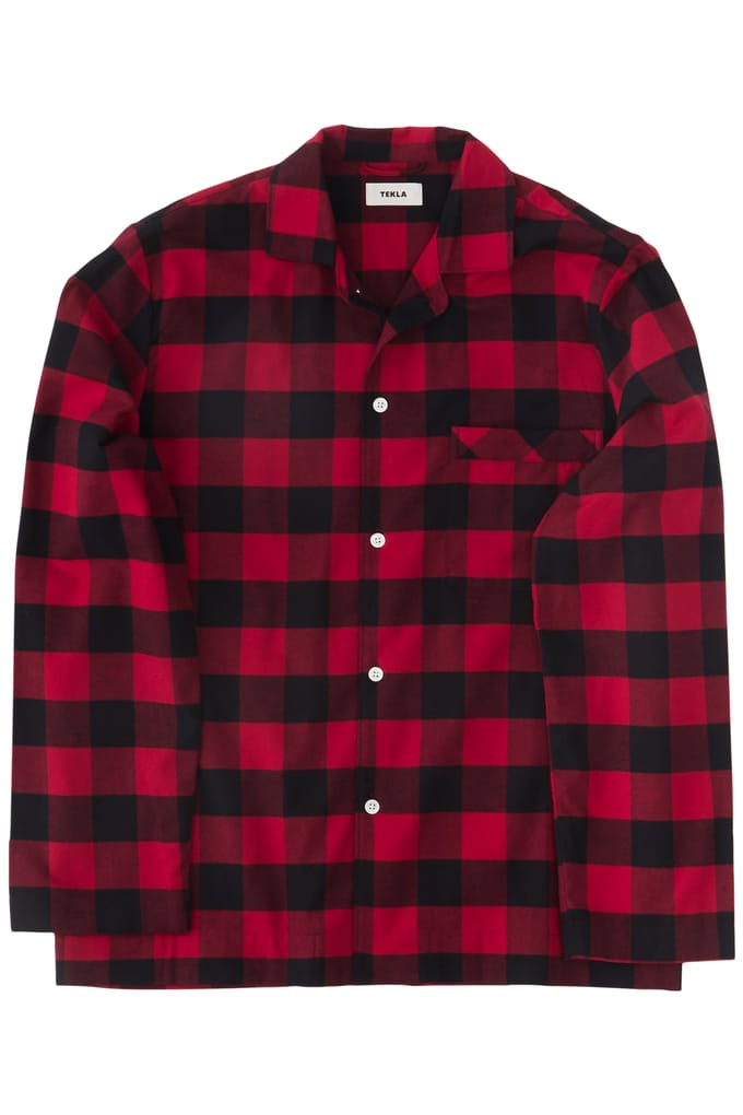 Tekla Unisex Flannel, Pyjamas Shirt Red Gingham Maat: S | Nachtmode Outlet | Unisex | Rood