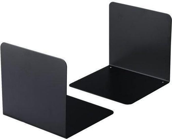 Set van 2 Zwarte Boekensteunen - Compact en Stevig