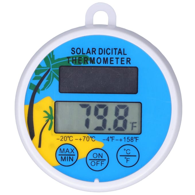 Zonnethermometer Minimum Maximum Watertemperatuur Weergave Digitale Thermometer voor Zwembad Spa blue