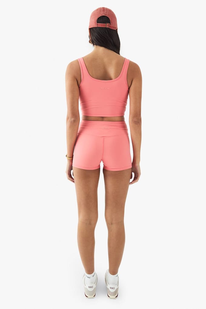 boohoo Dames DSGN Studio Ultra Sculpt Ruched Bum Shorts | Coral | Maat: 2XL