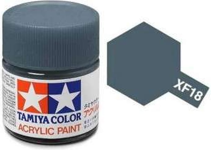 Tamiya Hobbyverf Acrylverf - XF-18 Medium Blue - Matt - Acryl - 23ml Verf potje - 23 ml