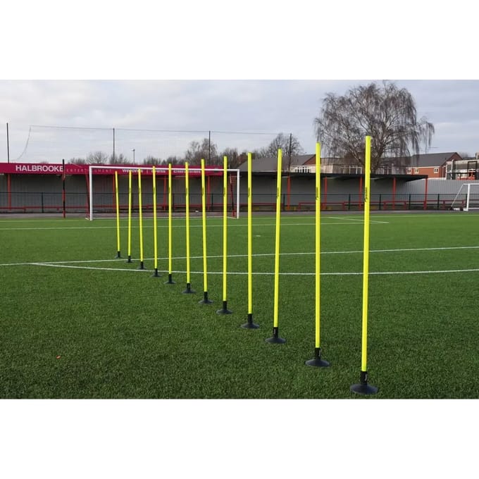 Precision Trainingspalen - 170 centimeter - Pvc/staal - Geel - 12 stuks - slalomstokken