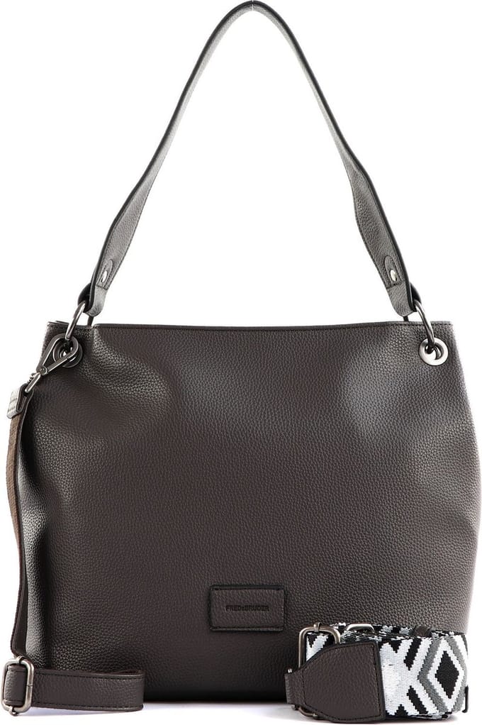 FREDsBRUDER Leren Schoudertas Lanbe Hobo Bag Ash Brown Donkerbruin
