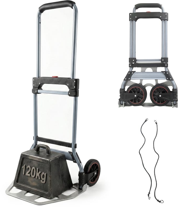 Steekwagen opvouwbaar - tot 120 kg - zilver-grijs