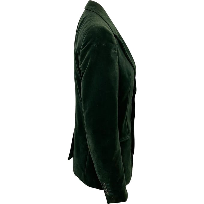 Emporio Armani Enkelknop Blazer in Groene Fluweel
