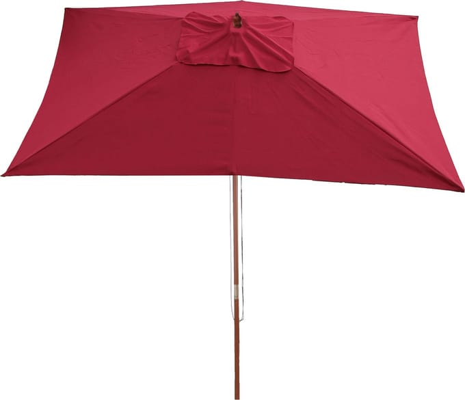 Parasol Florida, tuinparasol marktparasol, 2x3m polyester/hout 6kg ~ bordeaux