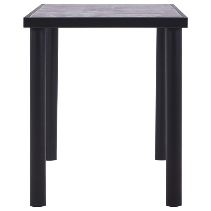vidaXL - Eettafel - 120x60x75 - cm - MDF - zwart - en - betongrijs