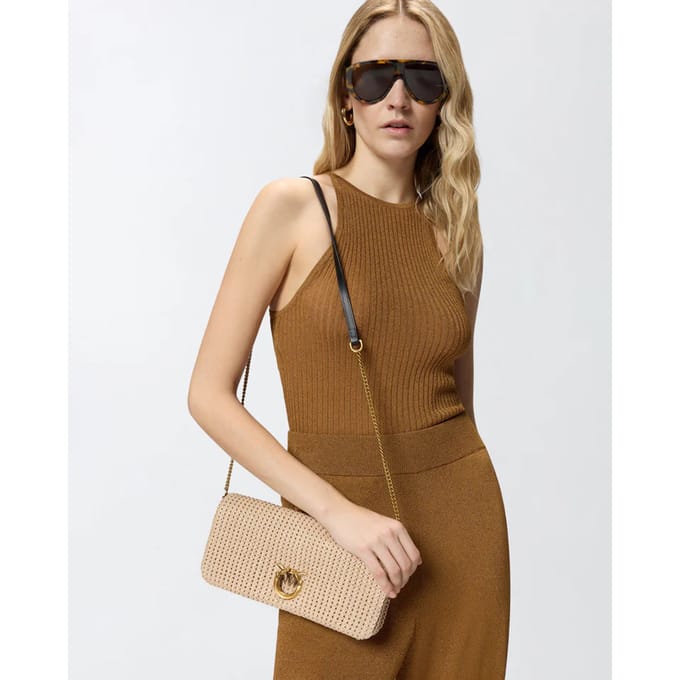 Pinko klik op zachte horizontale klassieke raffia ss26