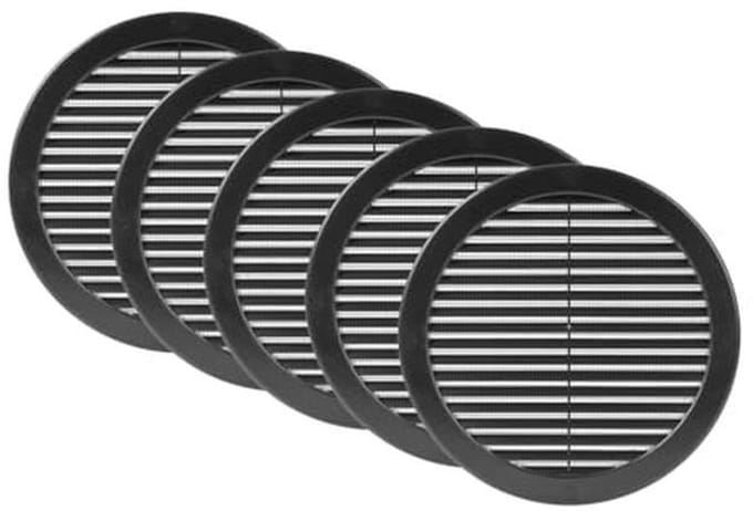 Set van 5 Ronde Ventilatieroosters met Geïntegreerd Muggennet - 20,3 cm