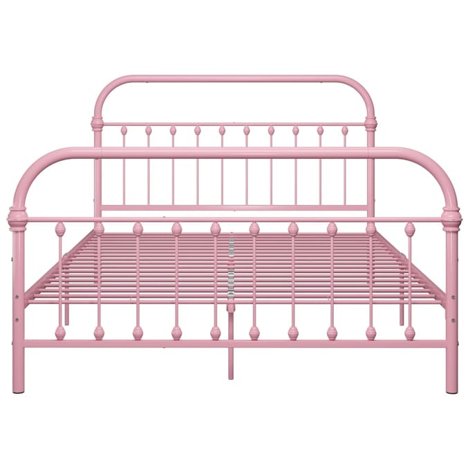 vidaXL - Bedframe - metaal - roze - 140x200 - cm