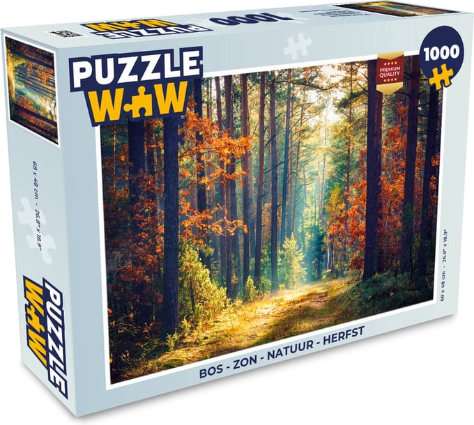 Puzzel Bos - Zon - Natuur - Herfst - Legpuzzel - Puzzel 1000 stukjes volwassenen