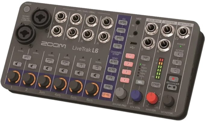 Zoom LiveTrak L-6 mixer en multitrack recorder