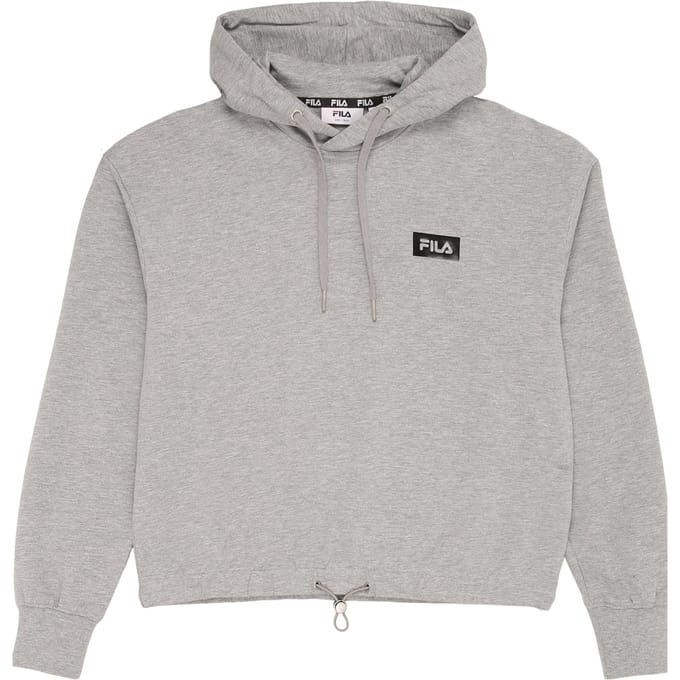 FILA Zilona Cropped Loose Hoodie Medium Grey Melange Größe: XL | Kaputzenpullis Outlet | Damen | Grau