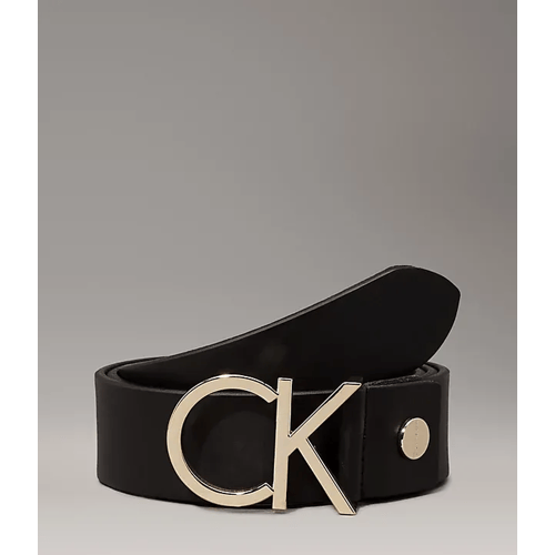Calvin Klein Lederen Logo Riem - Zwart 85