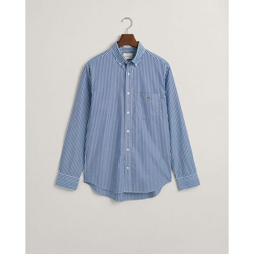 Katoenen Gant casual overhemd normale fit blauw gestreept