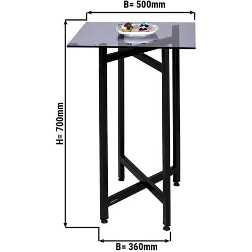 GGM Gastro Bijzettafel - inklapbaar - 50x50cm zwart