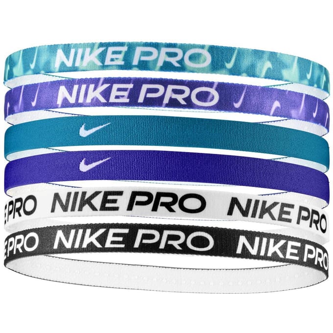 Nike Flex Classic Hoofdband (Set van 6) (Zwart/Wit/Blauw)