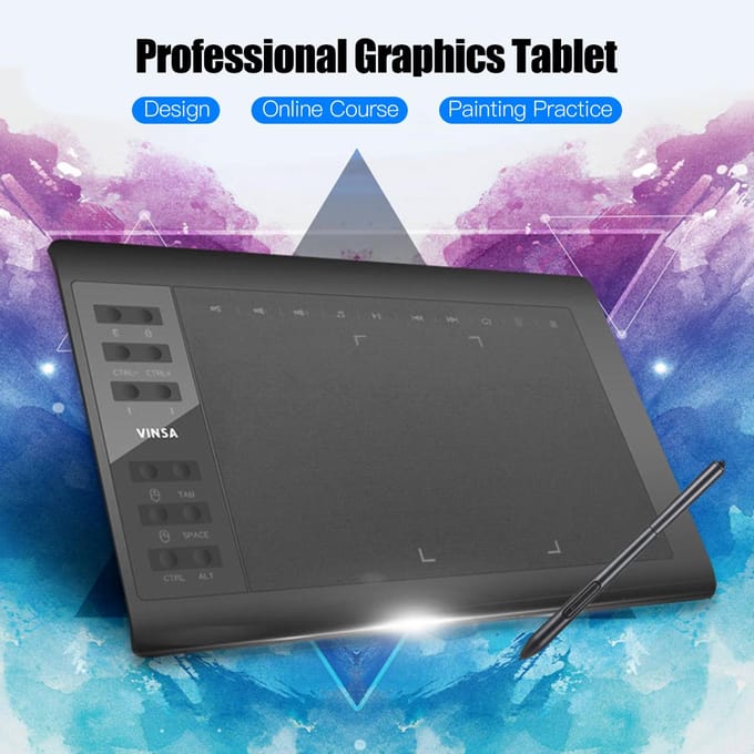10x6 inch professionele grafische tekentablet 12 sneltoetsen met 8192 niveaus Batterijloos Package 2