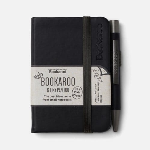 Bookaroo A7 Notebook & Pen - Black